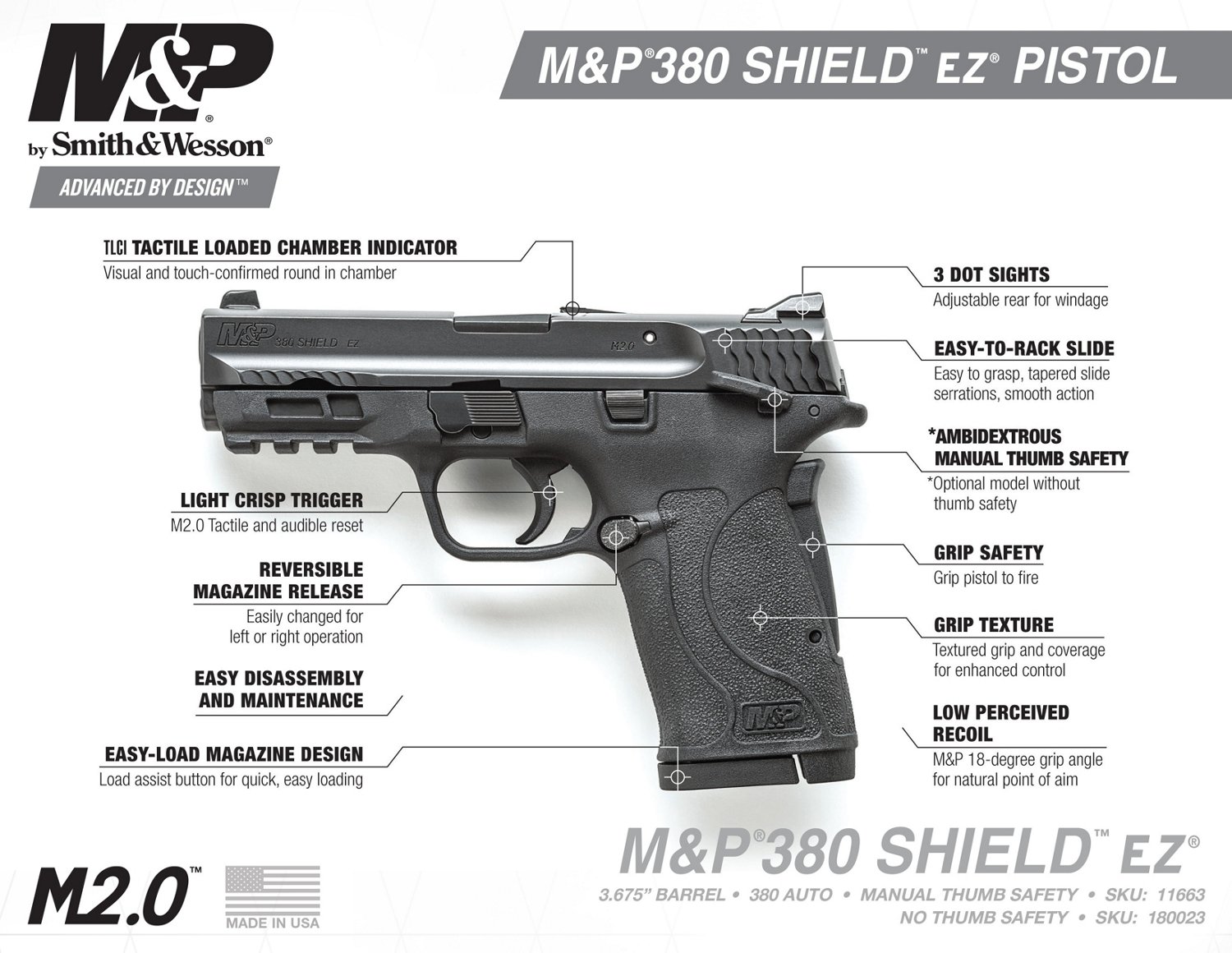 Smith & Wesson M&P 380 Shield EZ .380 ACP Compact 8-Round Pistol                                                                 - view number 7