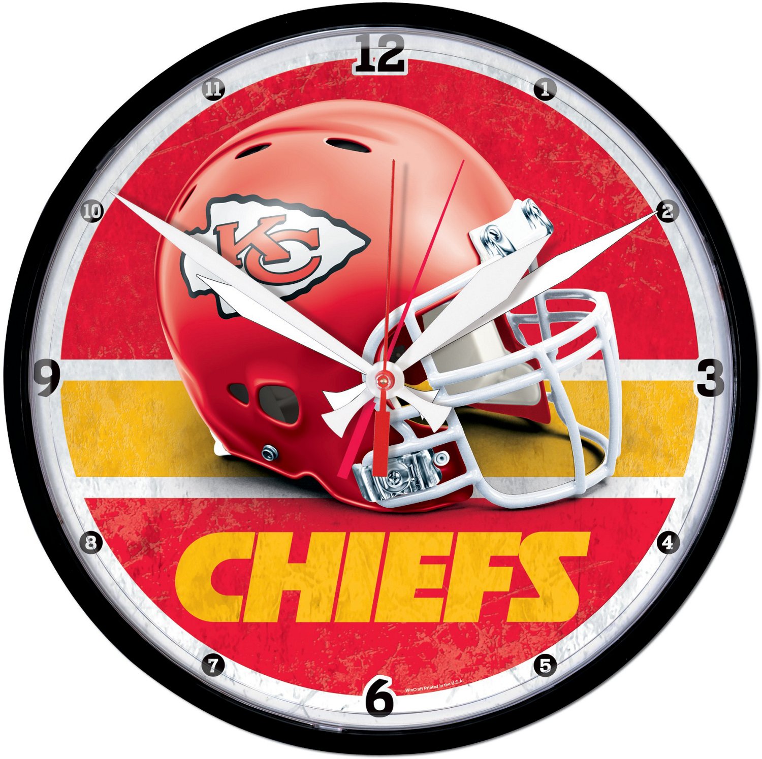 WinCraft Kansas City Chiefs 12.75 in Round Wall Clock