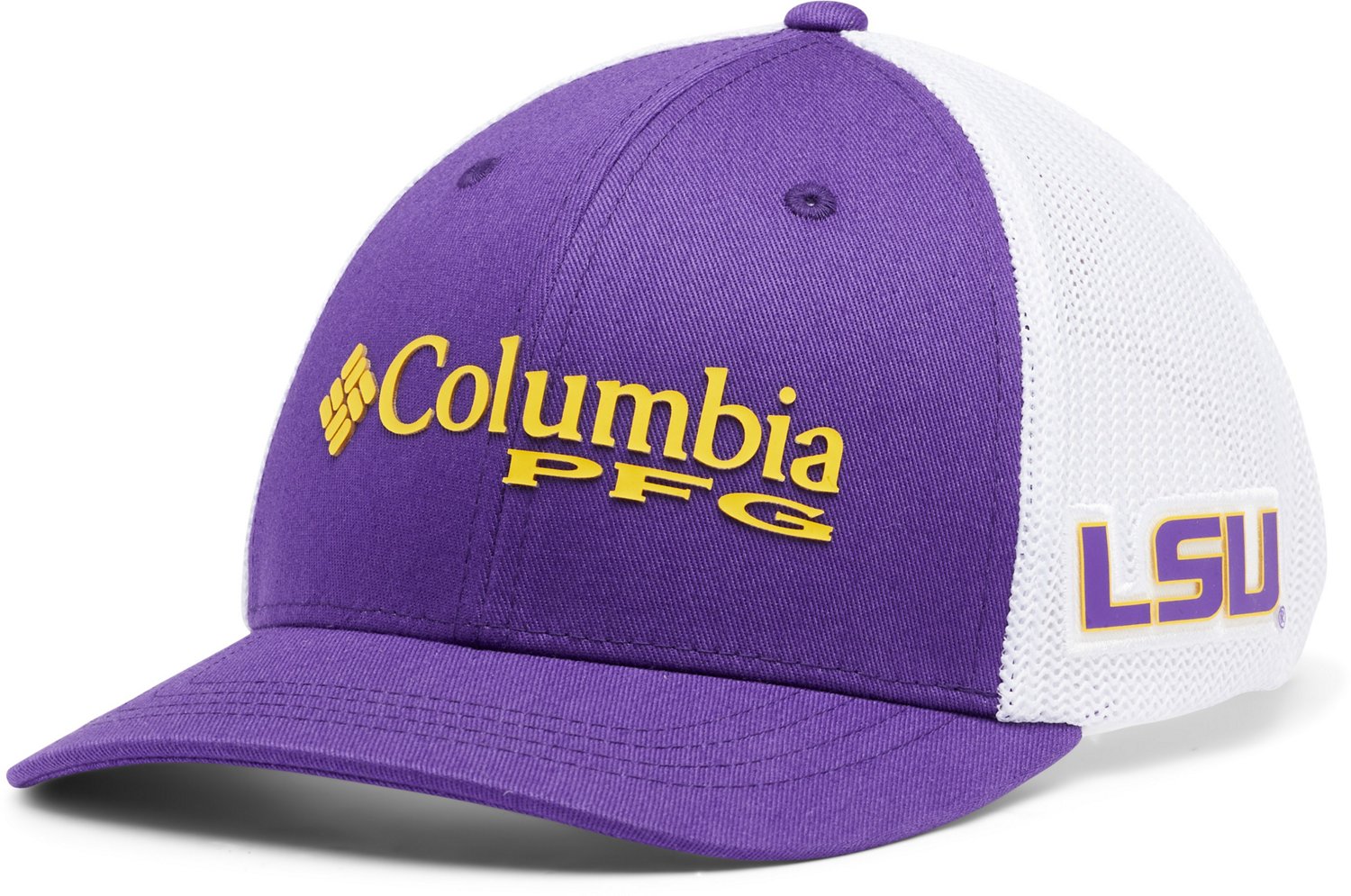 Columbia Sportswear Boys' Louisiana State University PFG Mesh Snapback Cap                                                       - view number 1 selected