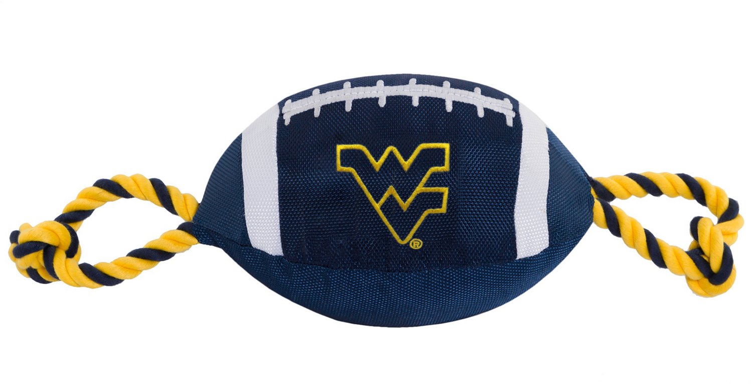Pets First West Virginia University Nylon Football Rope Toy Academy