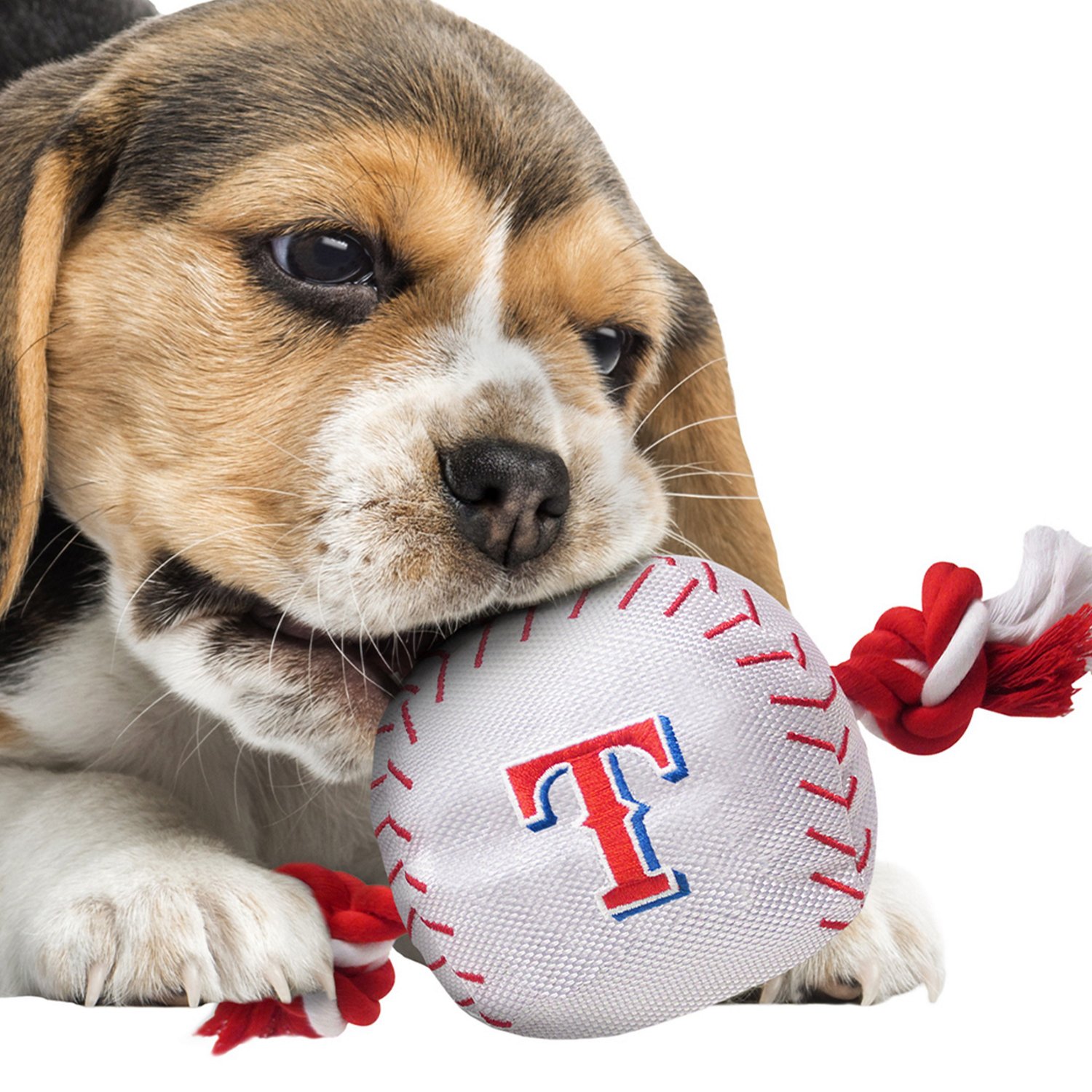 Pets First Texas Rangers Nylon Baseball Rope Dog Toy