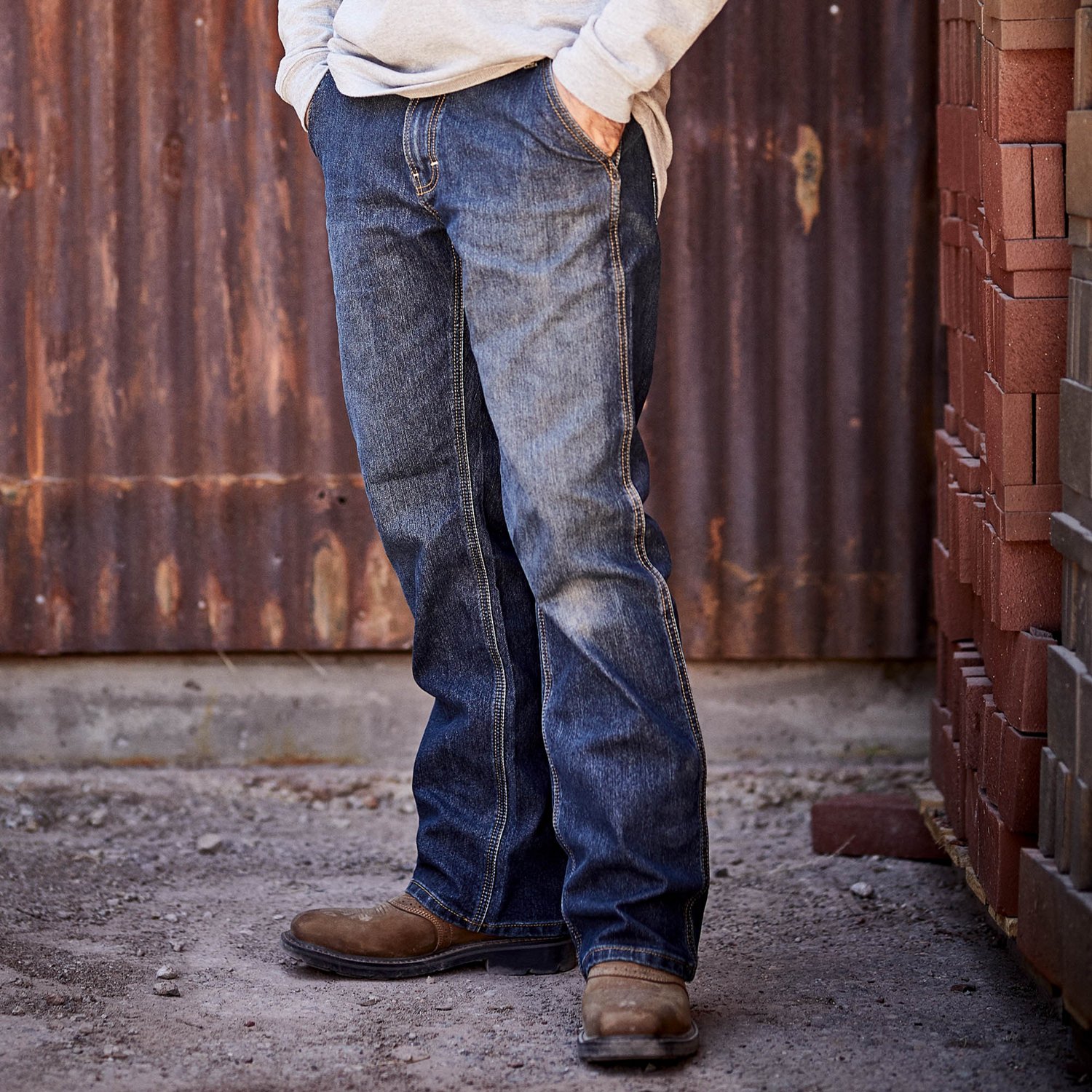 Ariat Men's Rebar M5 Slim DuraStretch Edge Stackable Straight Leg Jeans - view number 6