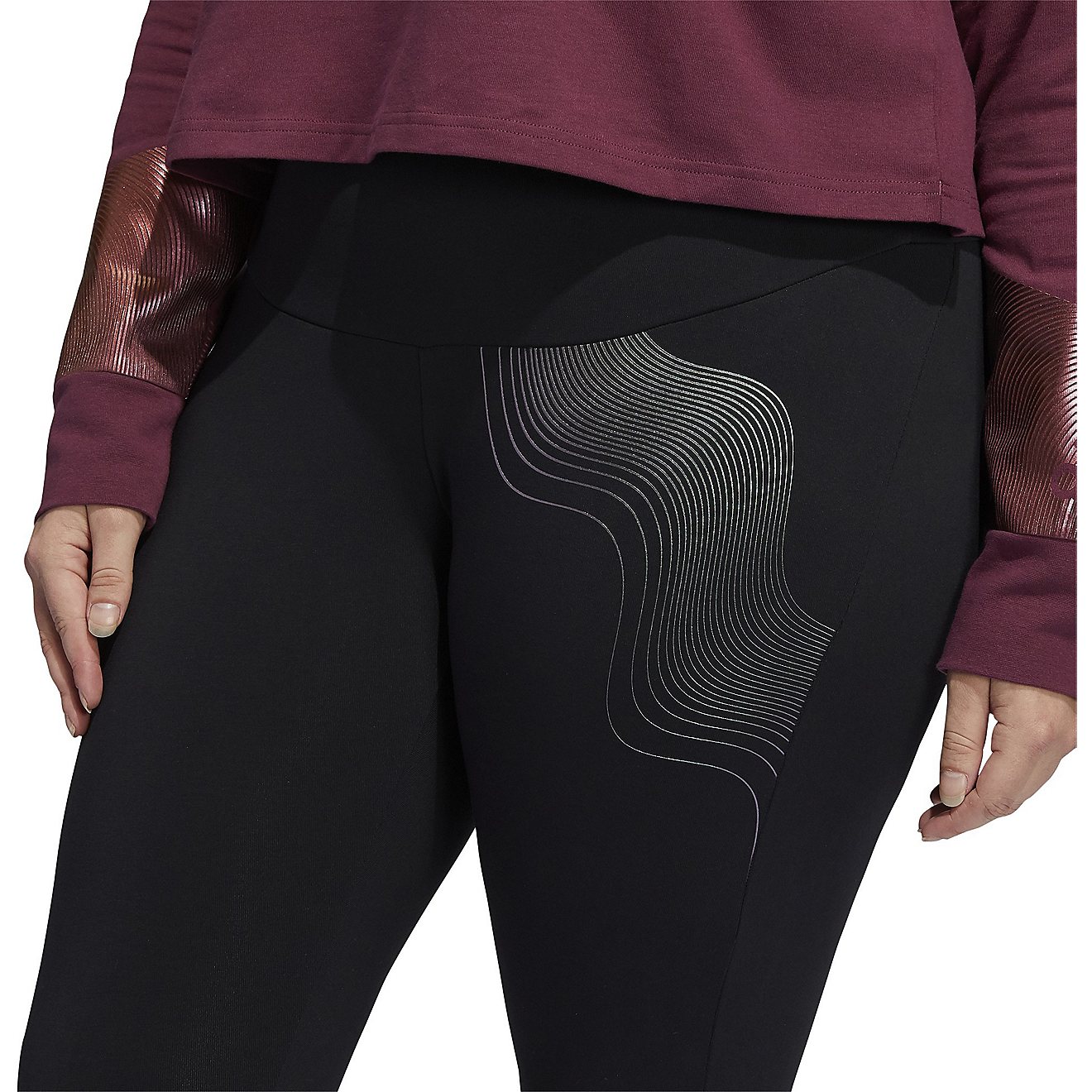 adidas Women's Holiday GFX Plus Size Tights                                                                                      - view number 4