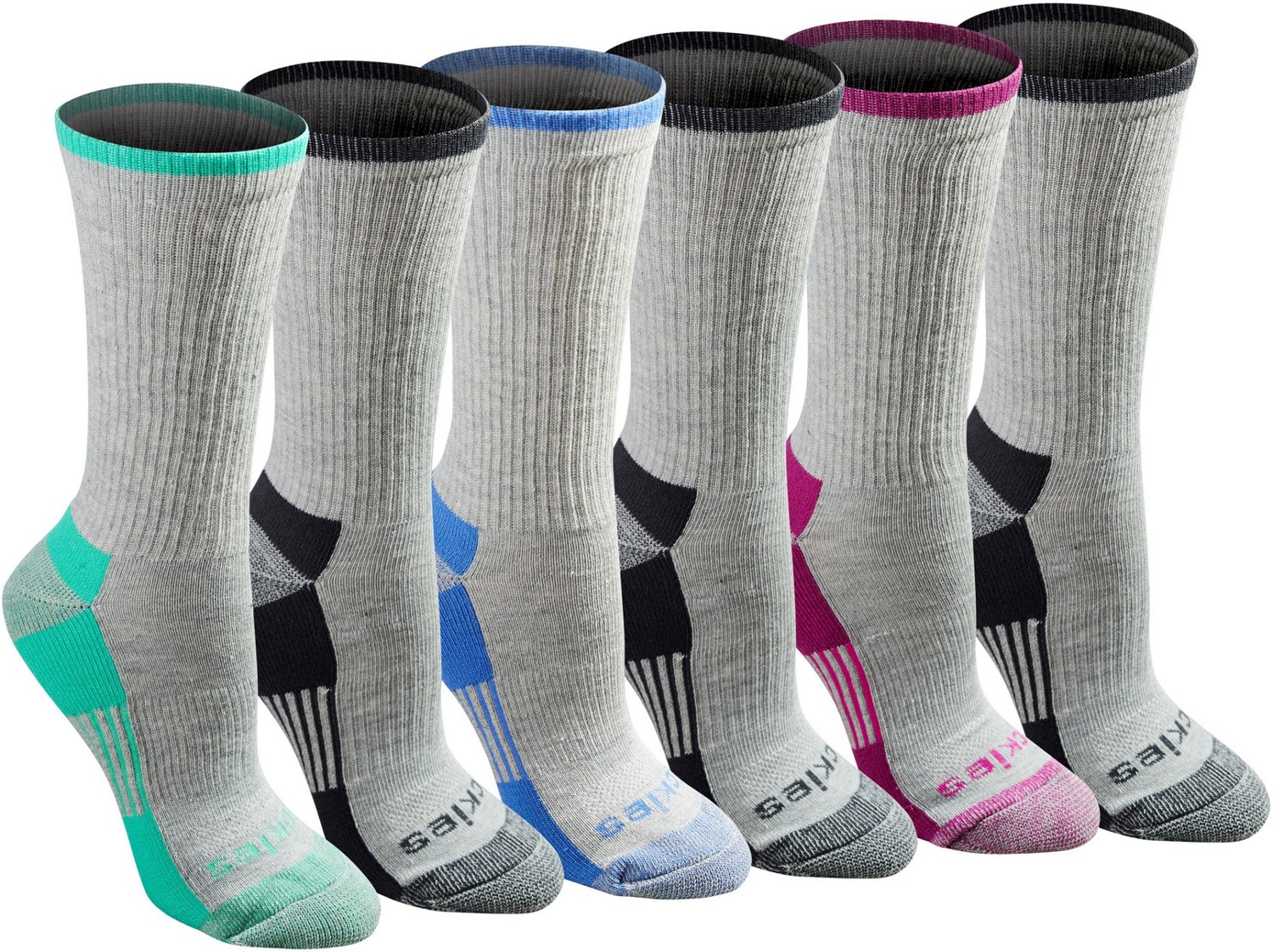 Dickies Women's DriTech Crew Socks 6Pack Academy