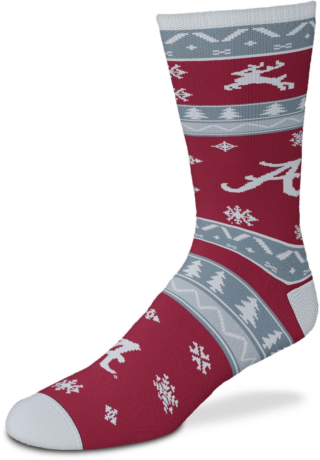 For Bare Feet University of Alabama Holiday Pattern Socks Academy