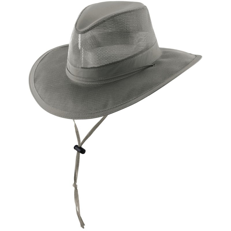 Dorfman Pacific Magellan Outdoors Men's Supplex Mesh Safari Hat Gray Light, Large - Men's Hunting/Fishing Headwear at Academy Sports
