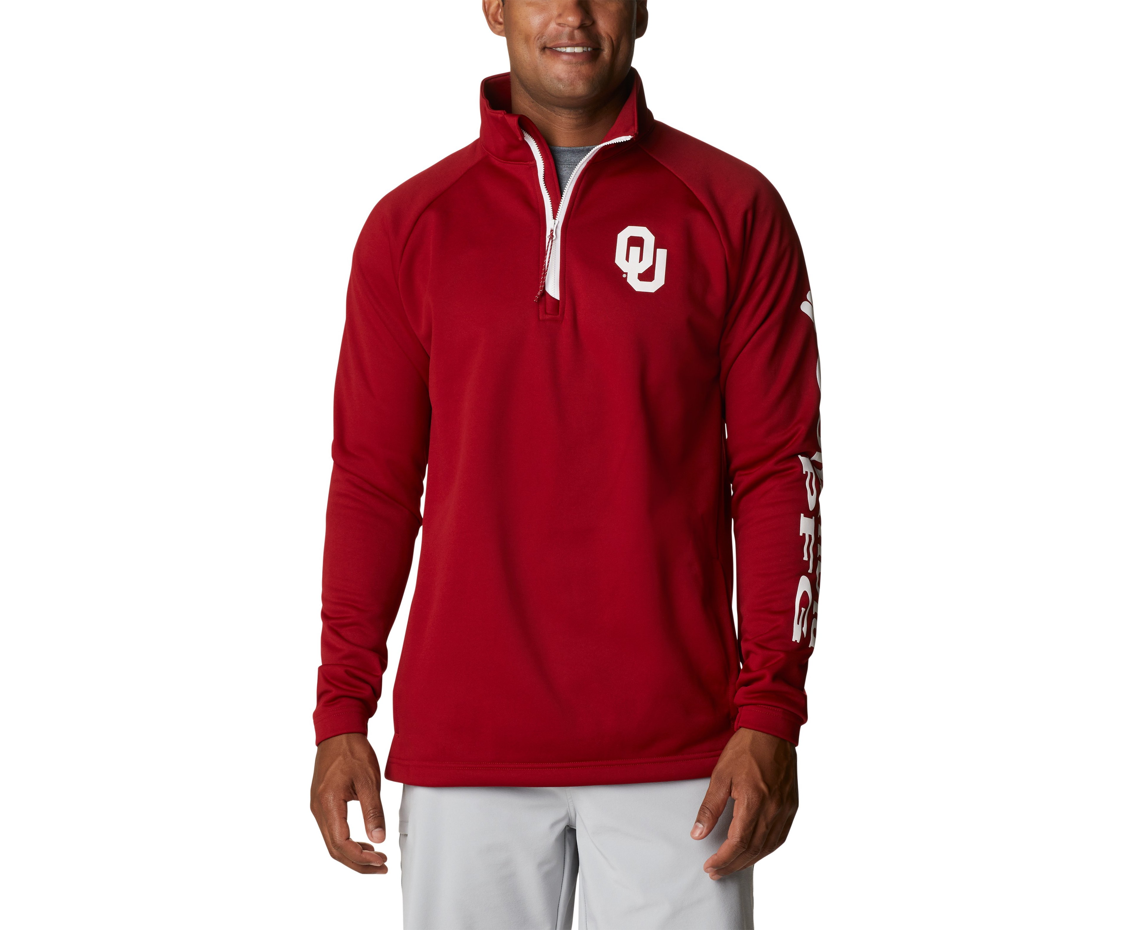 Columbia Sportswear Men's University of Oklahoma Terminal Tackle 1/4-Zip Fleece Top
