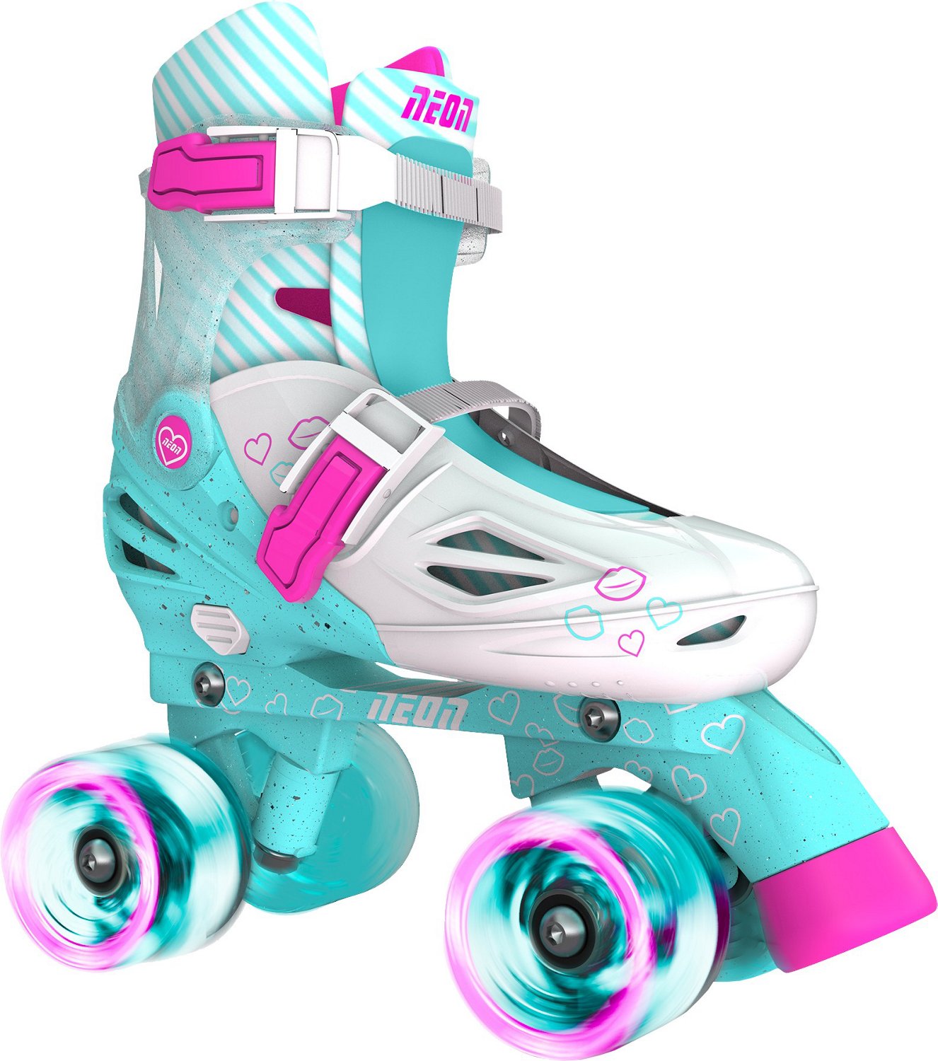 NEON Girls' Adjustable LightUp Quad Skates Academy