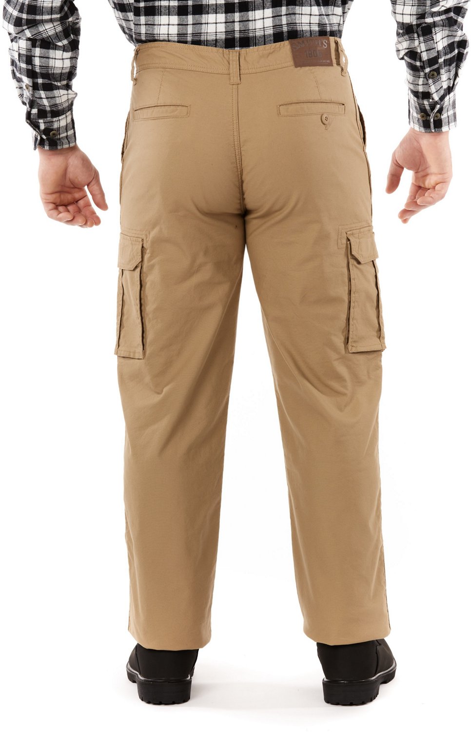 Smith's Workwear Men's Buffalo Print Fleece Lined 5-Pocket Canvas Pants                                                          - view number 3