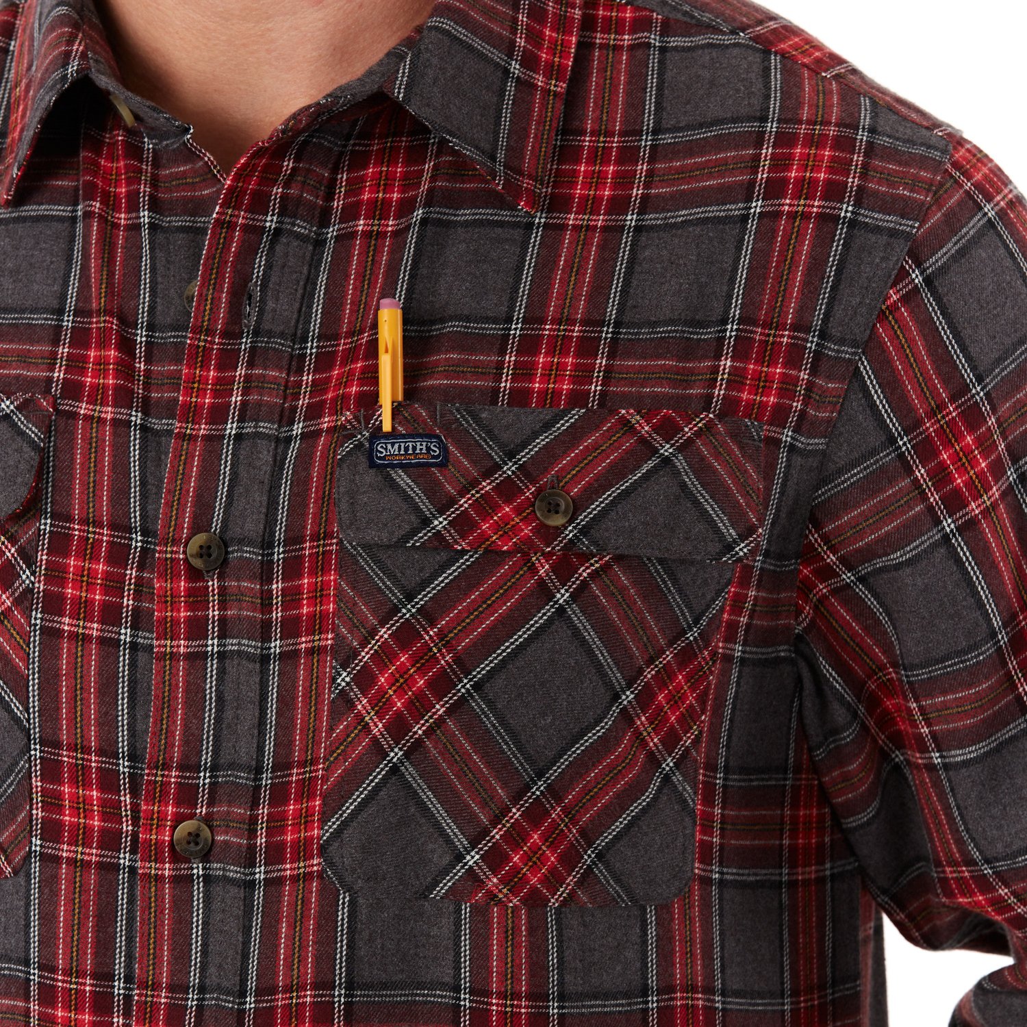 Smith's Workwear Men's Plaid 2Pocket Flannel Shirt Academy