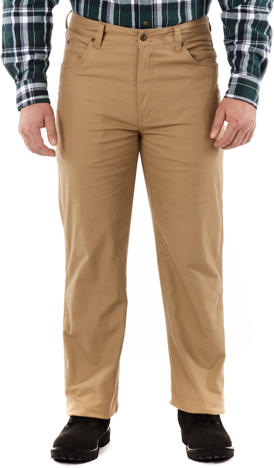 thumbnail image 2 of Smith's Workwear Men's Stretch Fleece Lined Canvas 5-Pocket Pant – Dark Olive (Big & Tall Sizes) 2 of 5