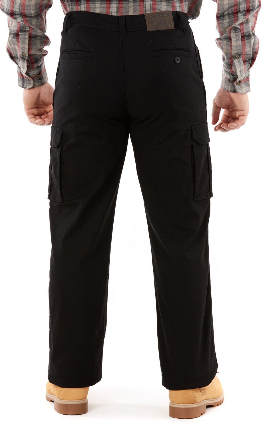 Smith's Workwear Men's Buffalo Print Fleece Lined 5-Pocket Canvas Pants                                                          - view number 3