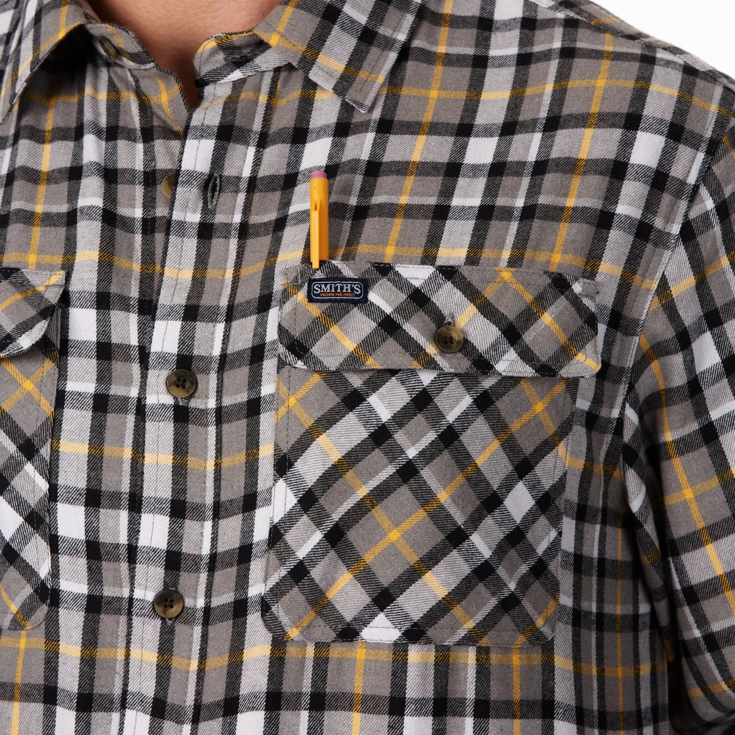 Smith's Workwear Men's Plaid 2-Pocket Flannel Shirt - view number 4