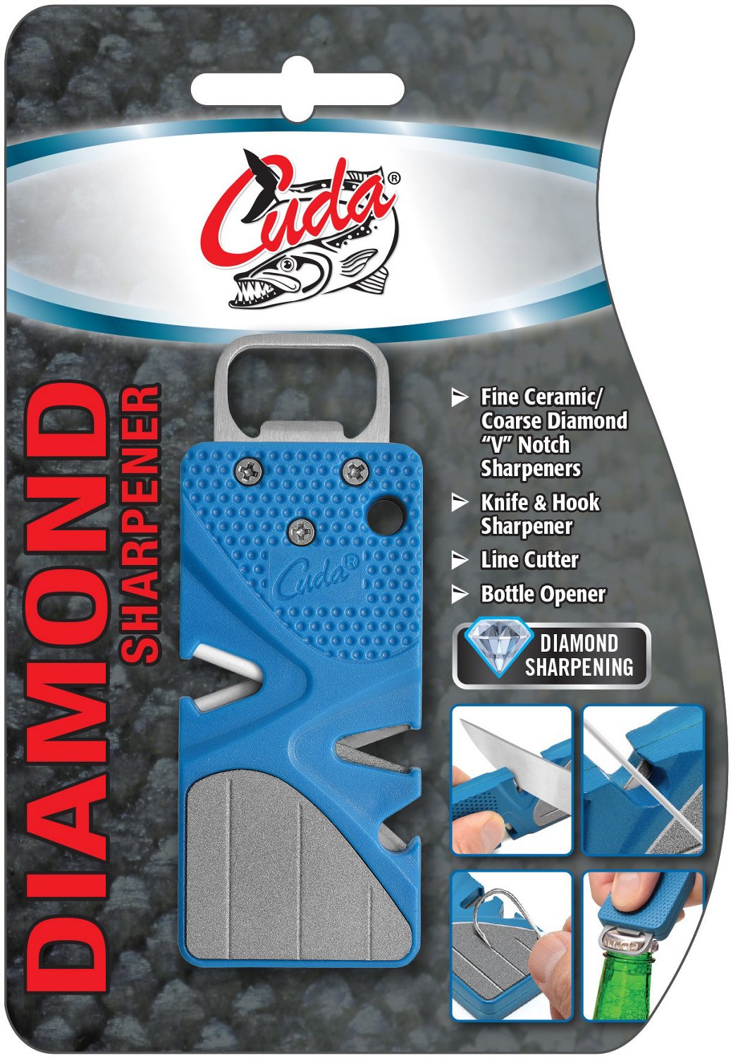 Cuda Pull Through Knife Sharpener Multitool Academy