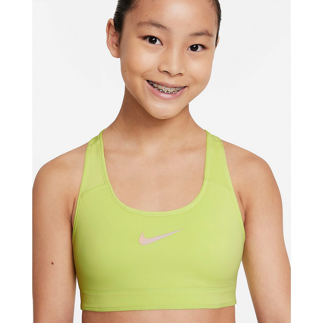 Nike Girls' Swoosh AOP REV Sports Bra                                                                                            - view number 1