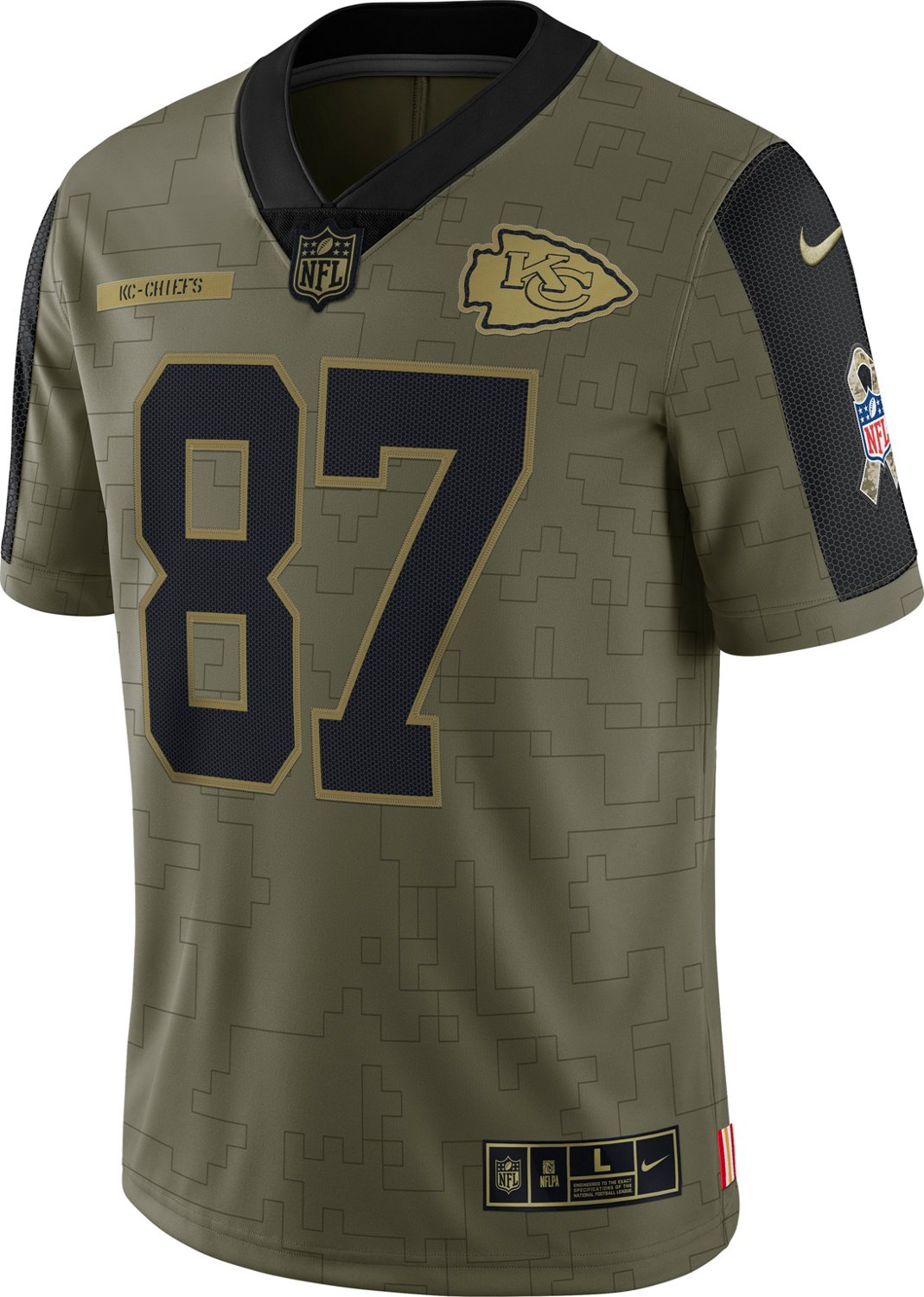 Nike Mens Kansas City Chiefs Travis Kelce 87 Salute To Service Name And Number Jersey Academy 