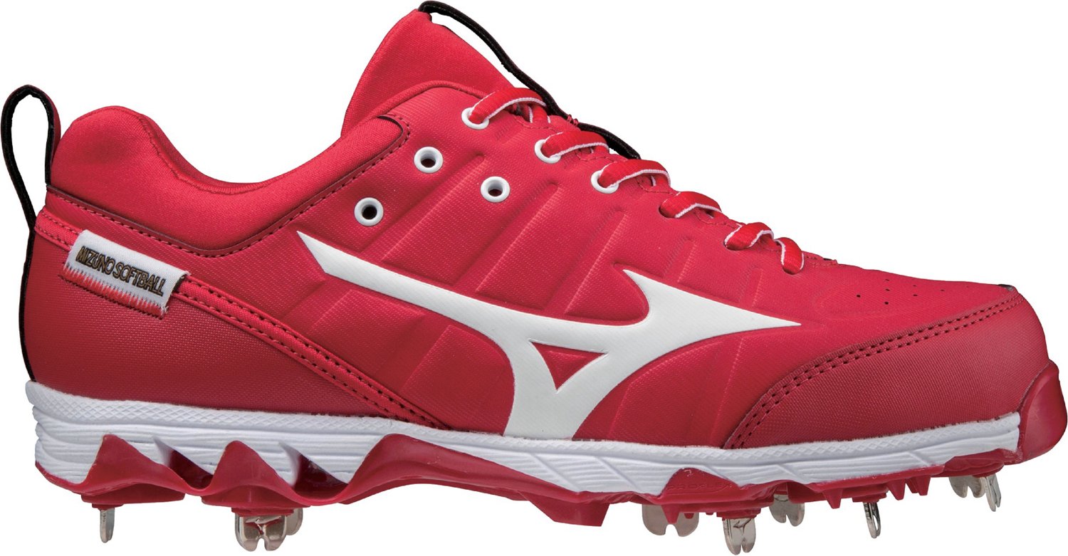 Mizuno 9-Spike Swift 7 Low Women's Metal Softball Cleat Womens Size 6 In Color Red-White (1000)