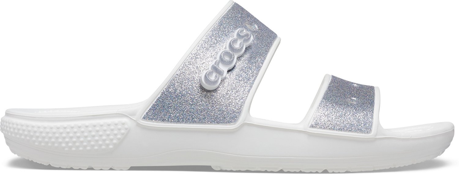 Crocs Adults' Classic White Glitter II 2Strap Sandals Academy