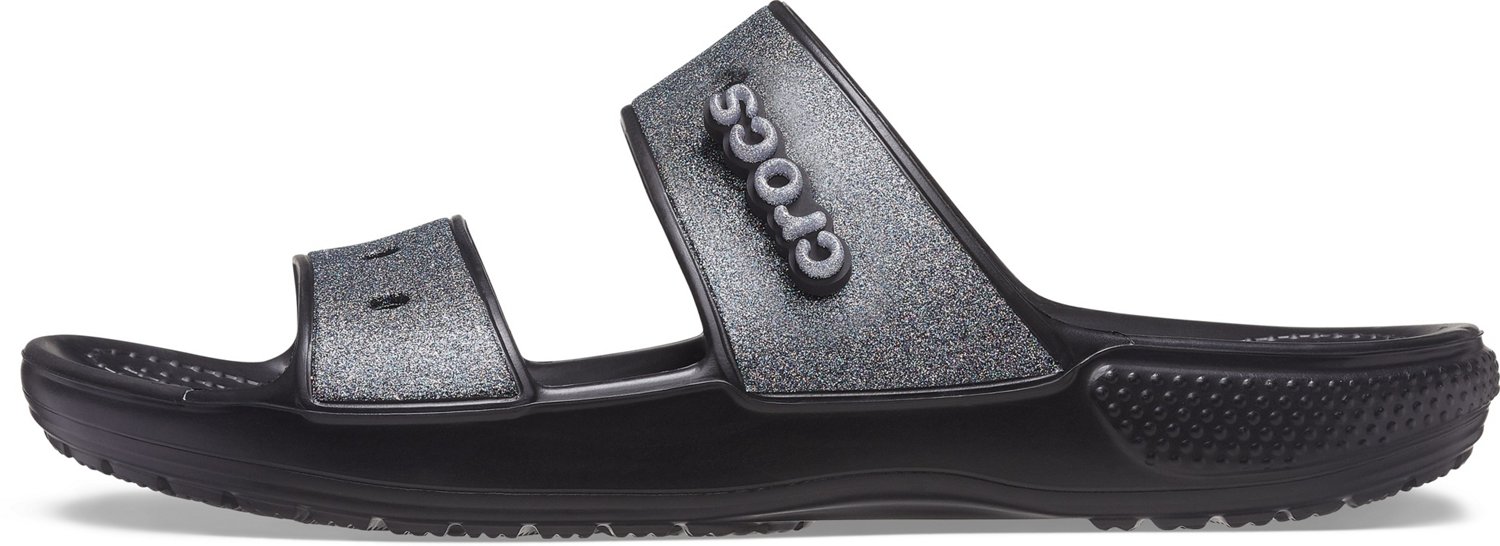 Crocs Adults' Classic Black Glitter II 2Strap Sandals Academy