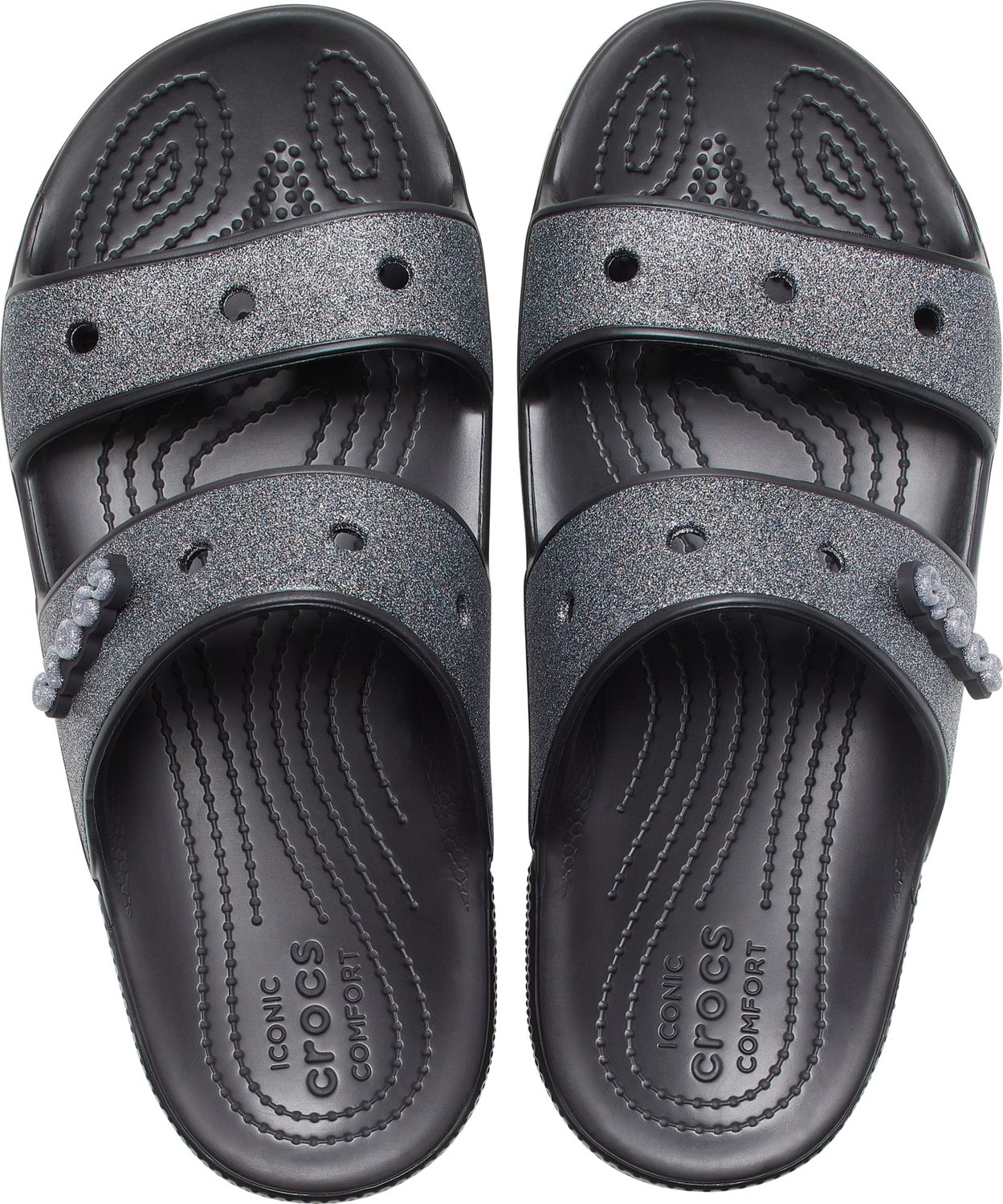 Crocs Adults Classic Black Glitter Ii 2 Strap Sandals Academy 