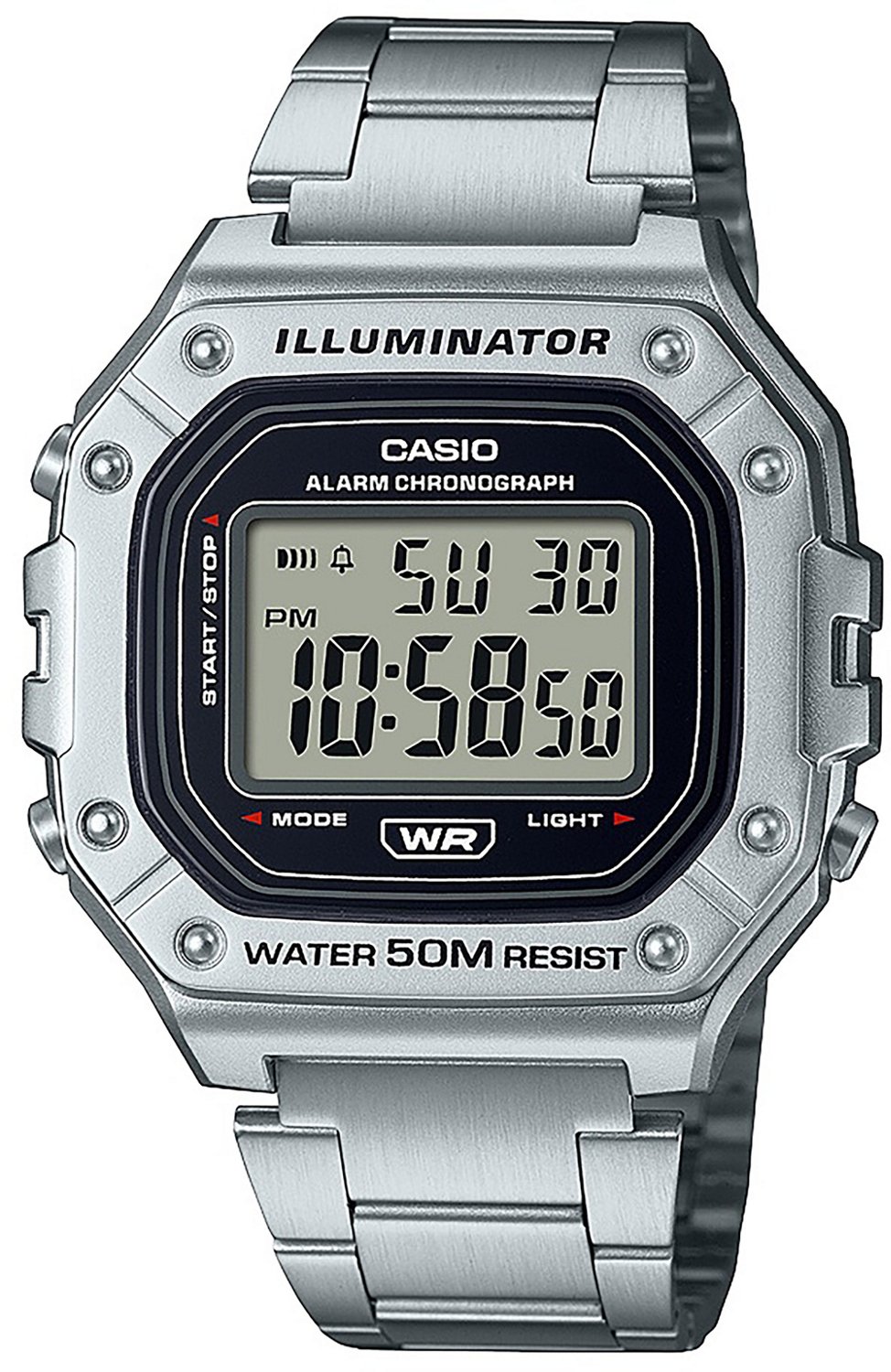  Casio Men's Classic Digital Stainless Steel Bracelet Watch,  with Alarm and Stopwatch, and Auto Calender Features, with a Adjustable  Clasp Lock, Water Resistant : Clothing, Shoes & Jewelry