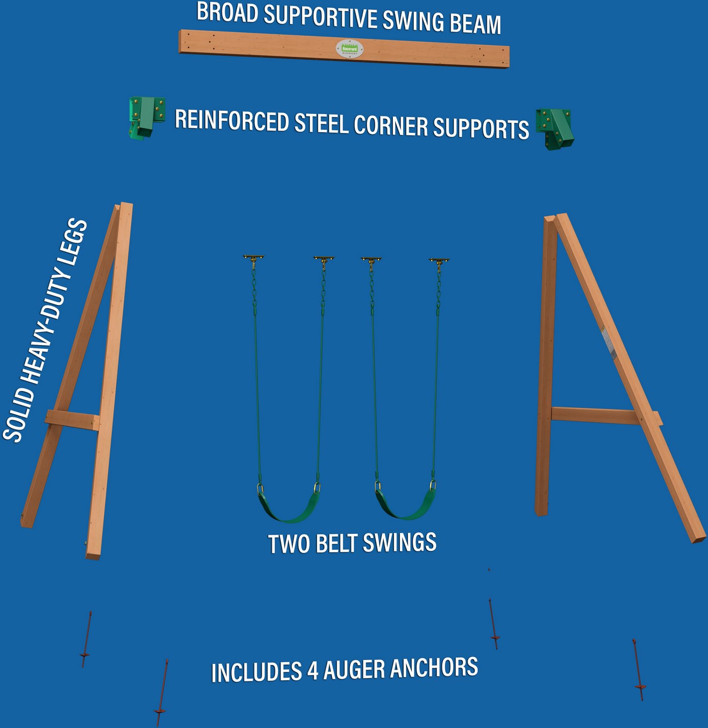 Backyard Discovery Durango Wooden Swing Set Academy