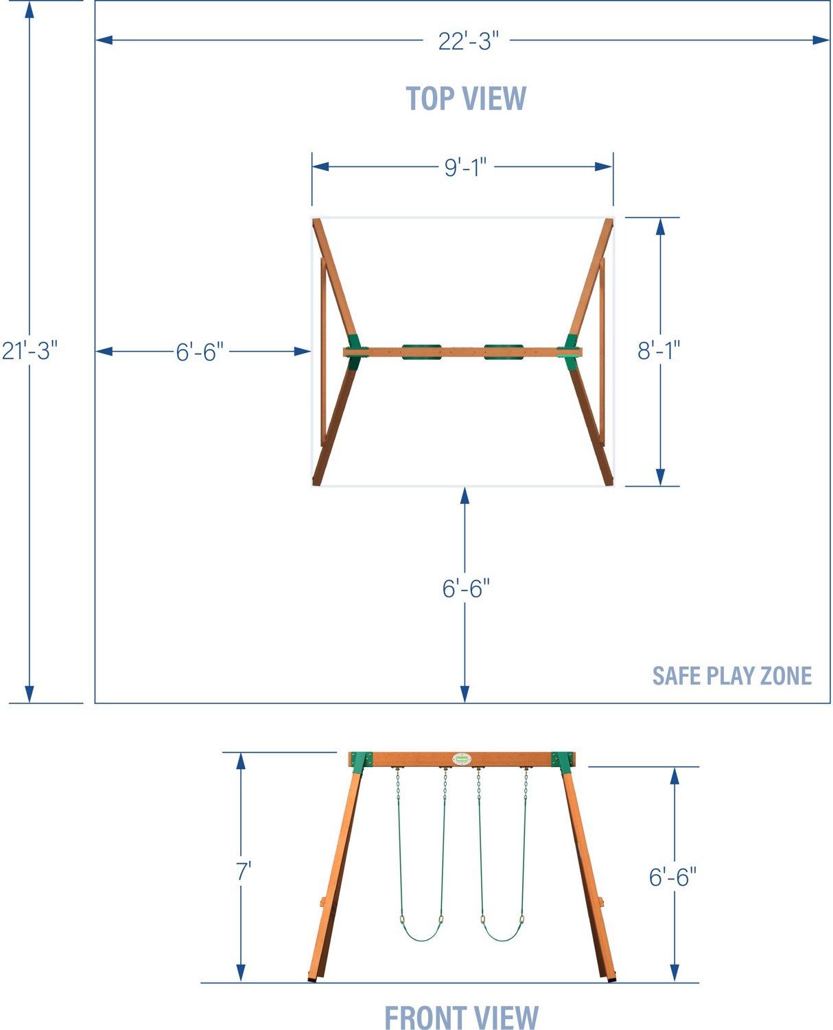 Backyard Discovery Durango Wooden Swing Set Academy