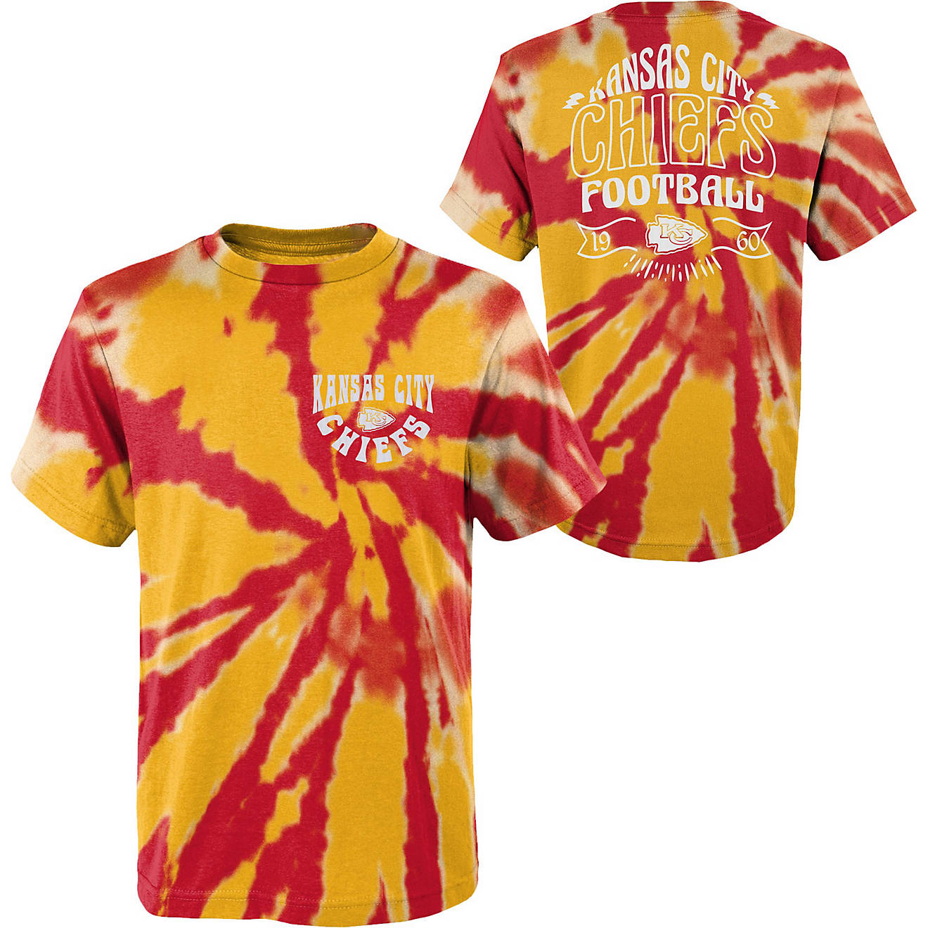 Outerstuff Kids' Kansas City Chiefs Pennant Tie Dye T-shirt
