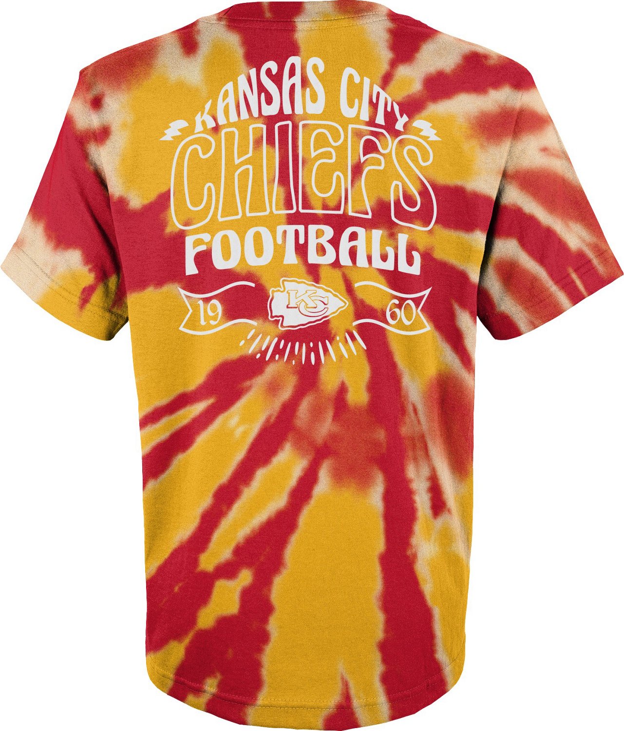Outerstuff Kids' Kansas City Chiefs Pennant Tie Dye T-shirt