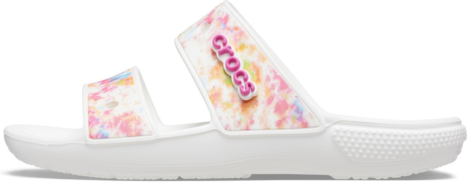 Crocs Adults' Classic White Speckle Tie Dye 2-Strap Sandals - view number 2