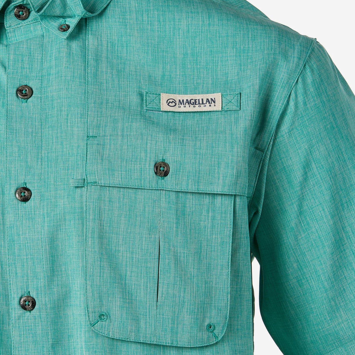 Magellan Outdoors Men's Aransas Pass Heather Short Sleeve Fishing Shirt - view number 3