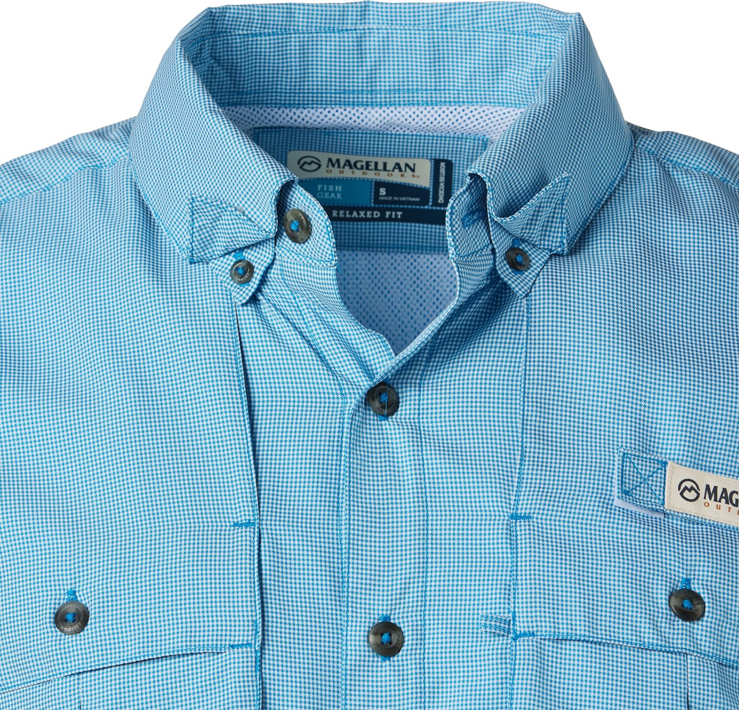 Magellan Outdoors Men's Aransas Pass Mini Check Short Sleeve Shirt - view number 4