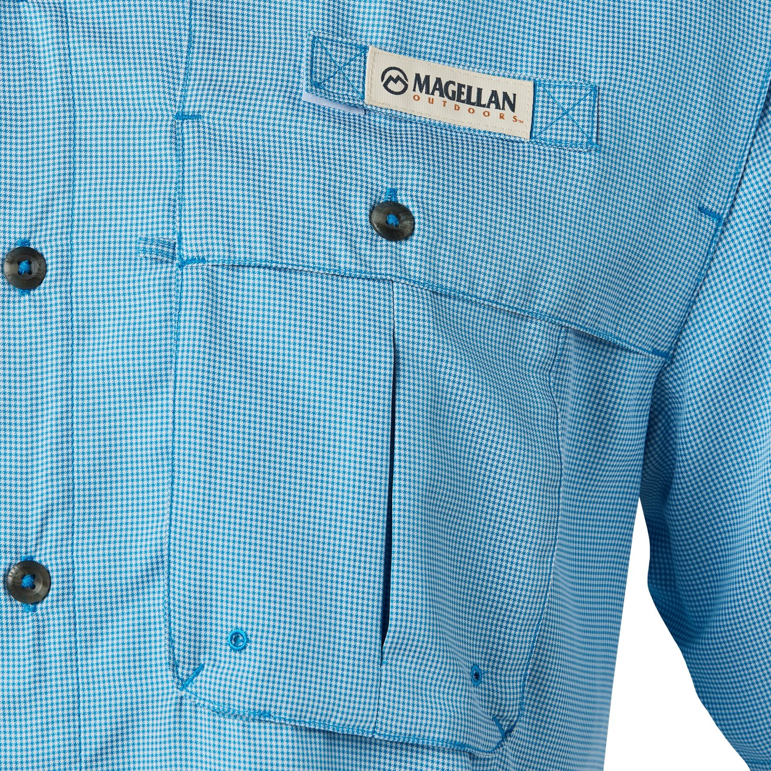 Magellan Outdoors Men's Aransas Pass Mini Check Short Sleeve Shirt - view number 5