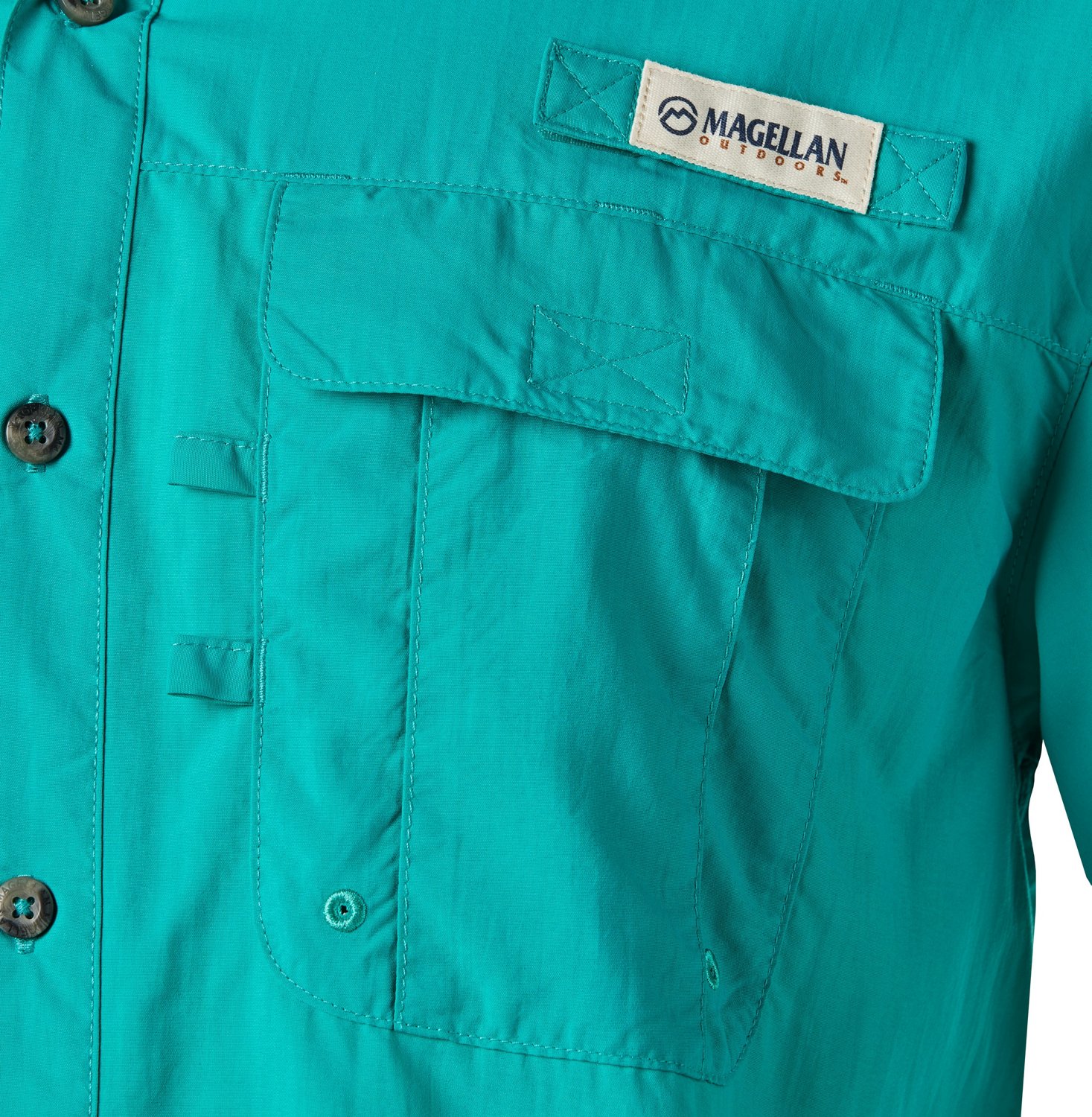 Magellan Outdoors Men's Laguna Madre Solid Short Sleeve Fishing Shirt                                                            - view number 5