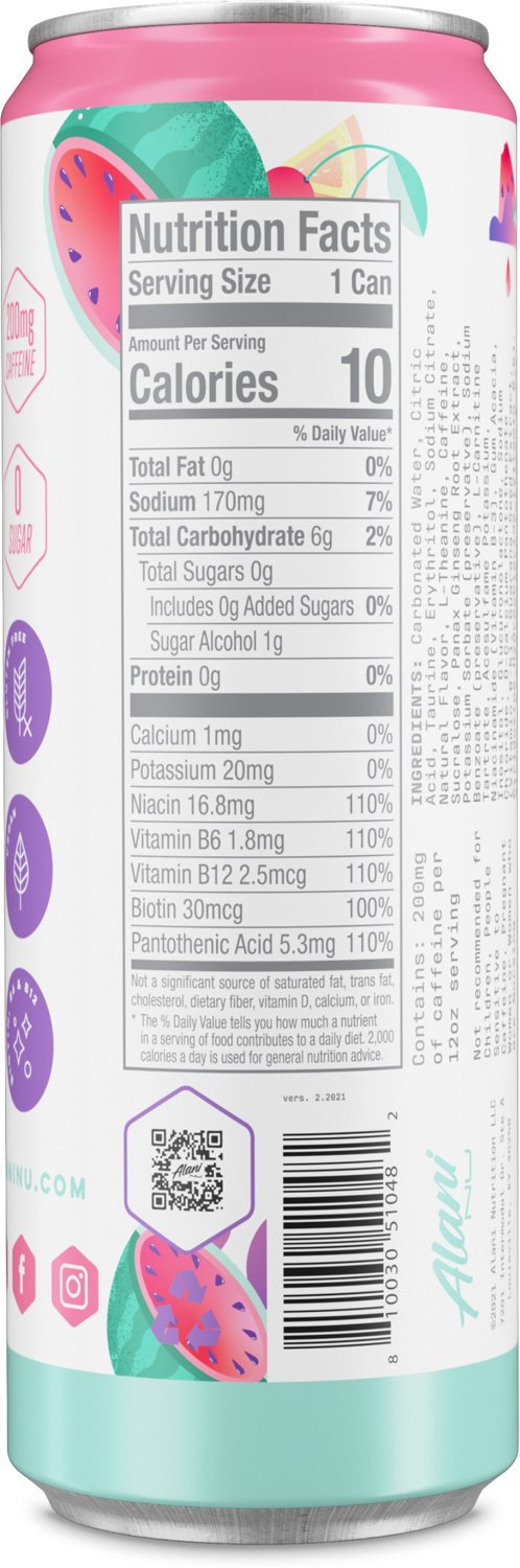 Alani Nu Watermelon Wave 12 oz Energy RTD Drink - view number 2