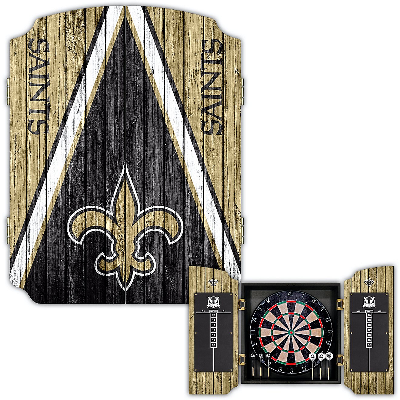 Victory Tailgate New Orleans Saints Dartboard Cabinet                                                                            - view number 1