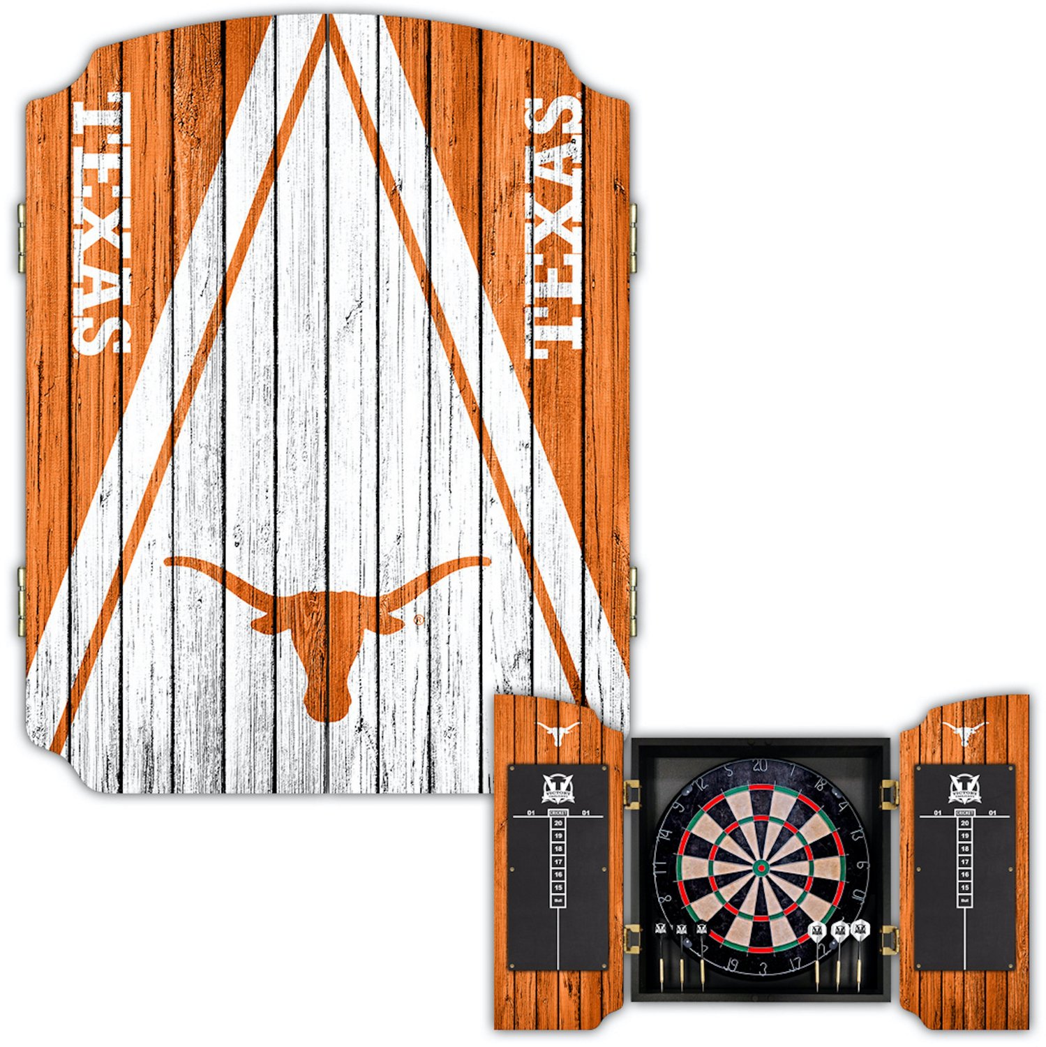 Victory Tailgate University of Texas Dartboard Cabinet