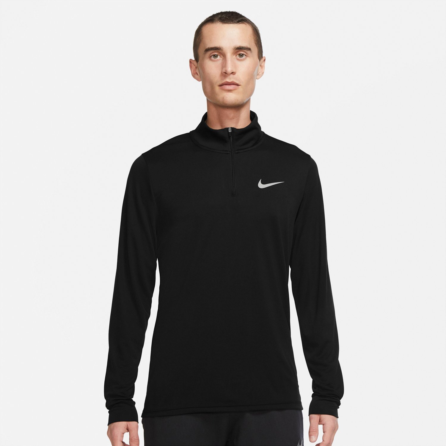 Nike Women's Air Dri-Fit 1/2-Zip Running Tank Top in Black, Size: Large | FB7624-010