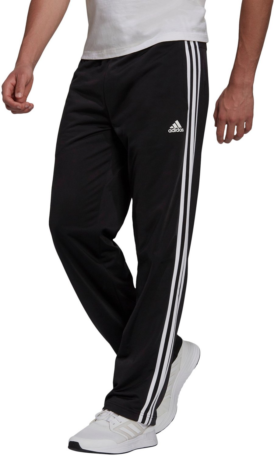 Adidas Sweatpants Mens L Navy Blue Polyester White 3 Stripes Relaxed Fit