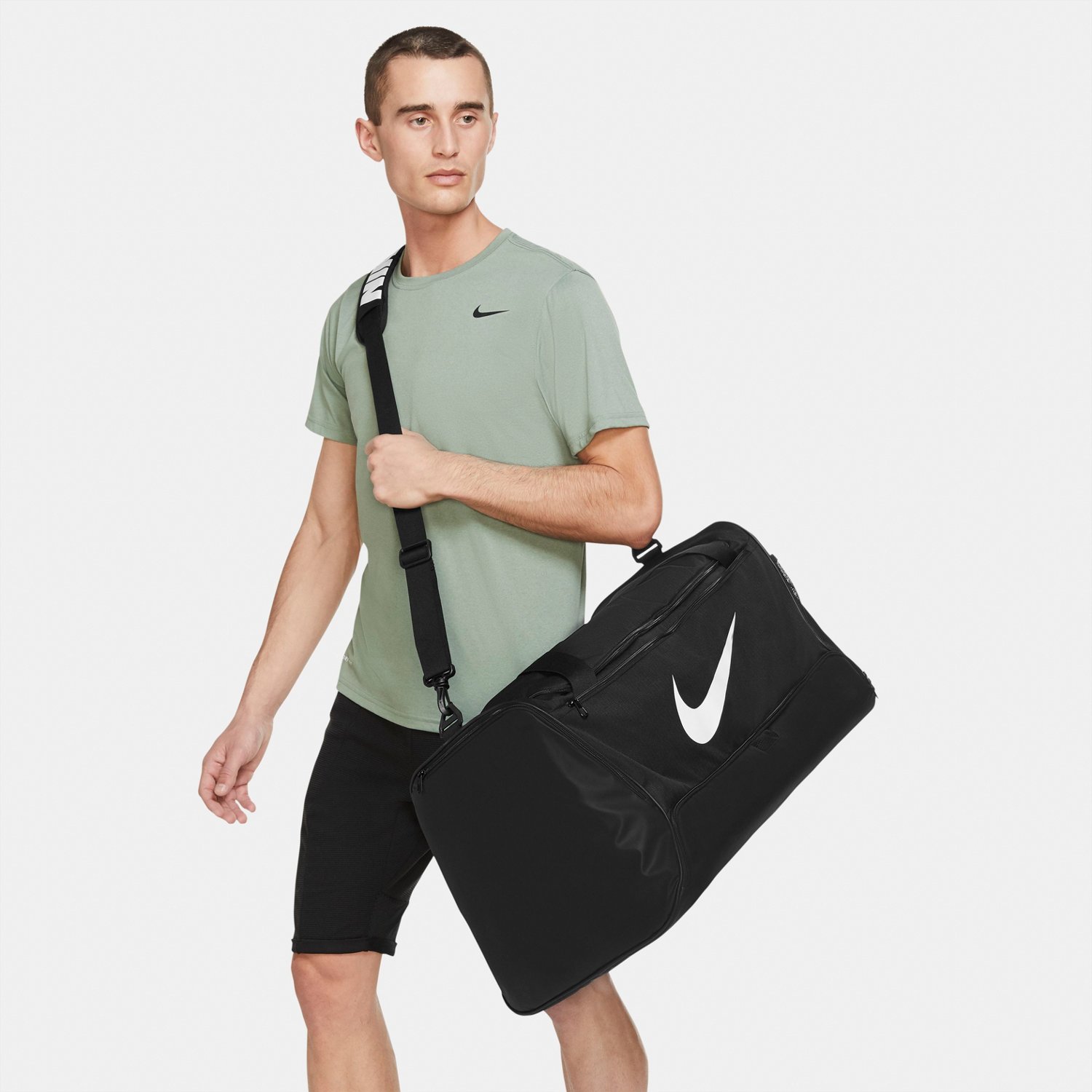 Nike Brasilia Camo Duffel Bag Size Small, Black, Nike Brasilia