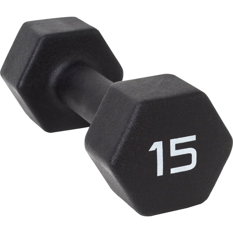 CAP Barbell Neoprene Dumbbell Black, 15 Lbs - Free Weights/Bulk at Academy Sports