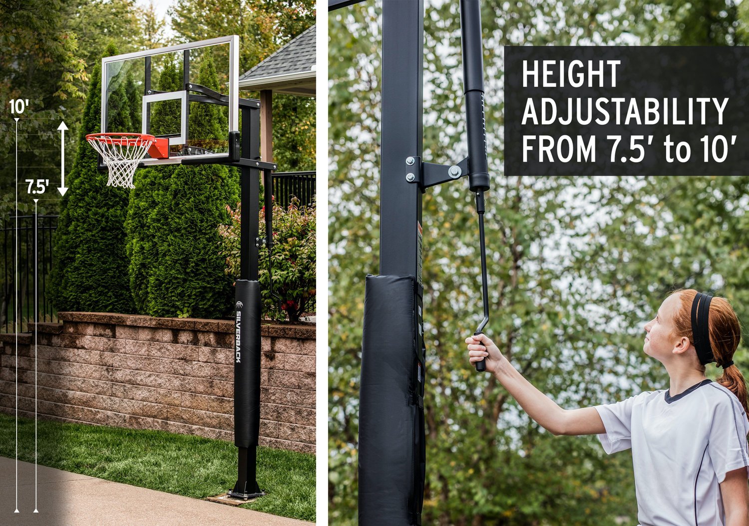 Silverback 60 in Inground Tempered-Glass Basketball Hoop - view number 6