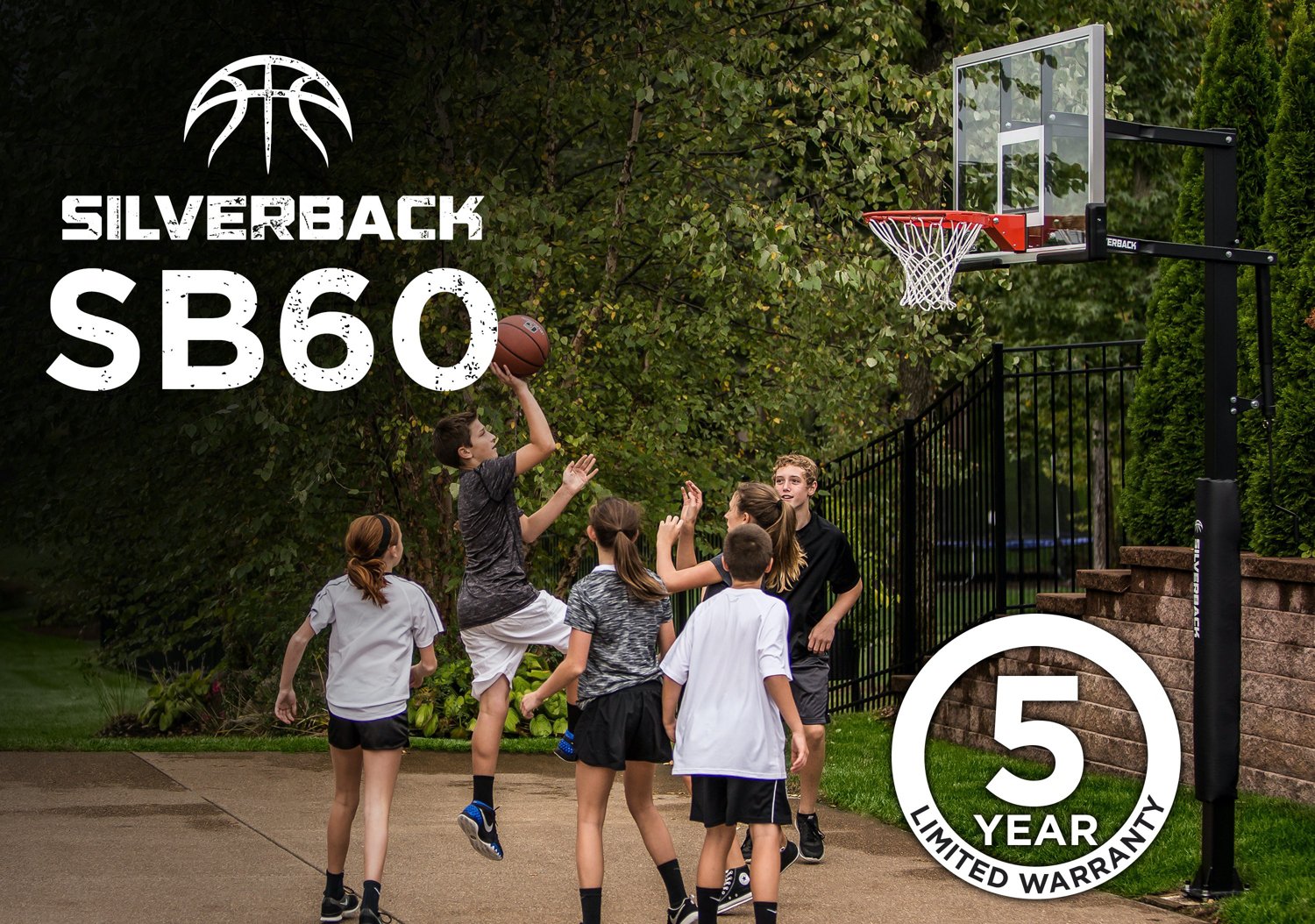 Silverback 60 in Inground Tempered-Glass Basketball Hoop                                                                         - view number 10