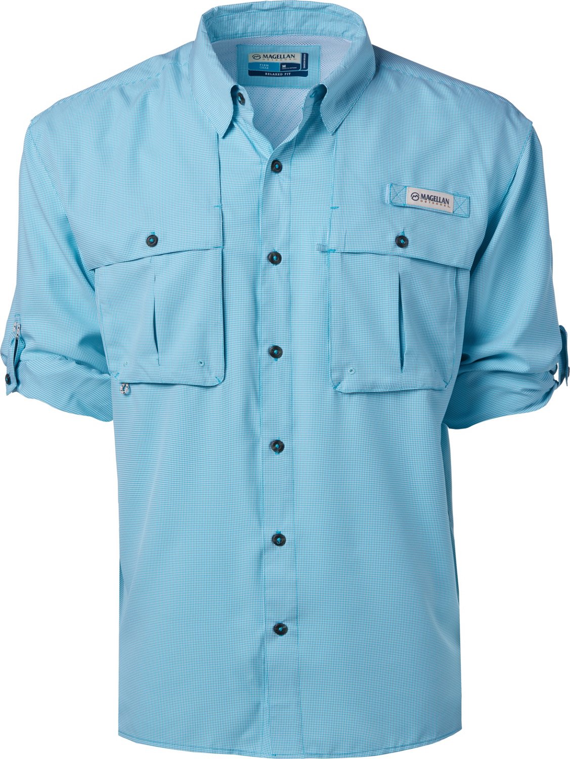 Magellan Outdoors Men's Aransas Pass Mini Check Long Sleeve Fishing Shirt - view number 5