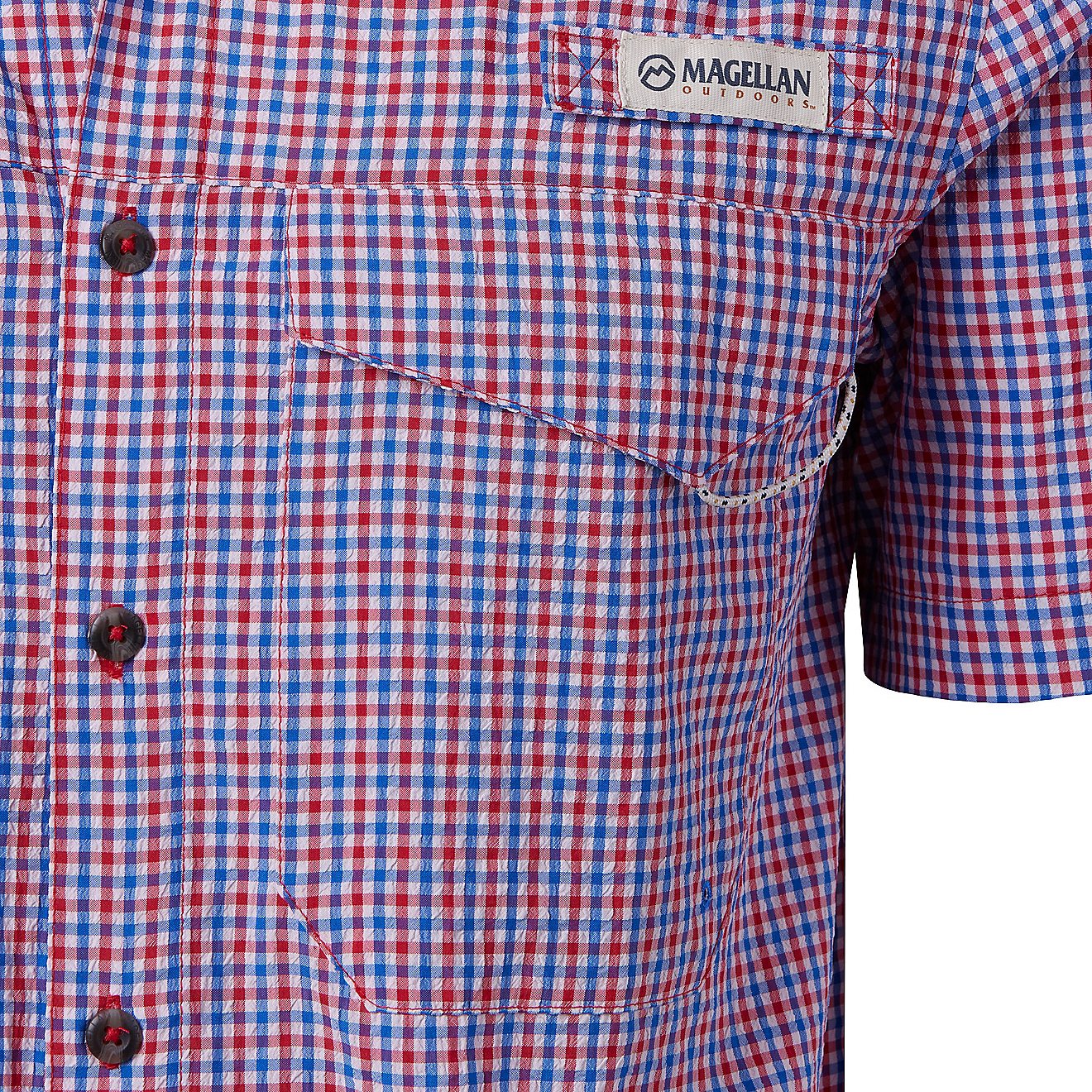 Magellan Outdoors Men's Southern Summer Seersucker Plaid Short Sleeve Shirt                                                      - view number 3