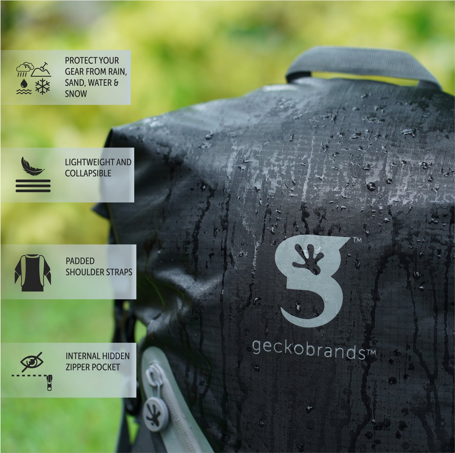 geckobrands Lightweight Waterproof Backpack - view number 2