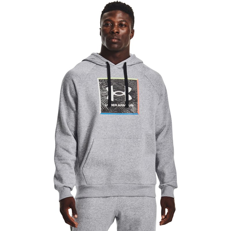 Under Armour Men's Rival Fleece Graphic Pullover Hoodie Gray, X-Large - Men's Athletic Fleece at Academy Sports product image