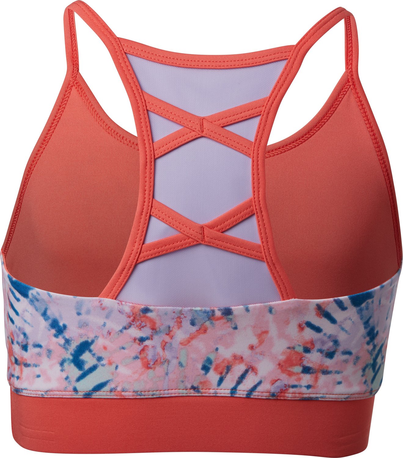 BCG Girls' Strappy Mesh Back Printed Sports Bra