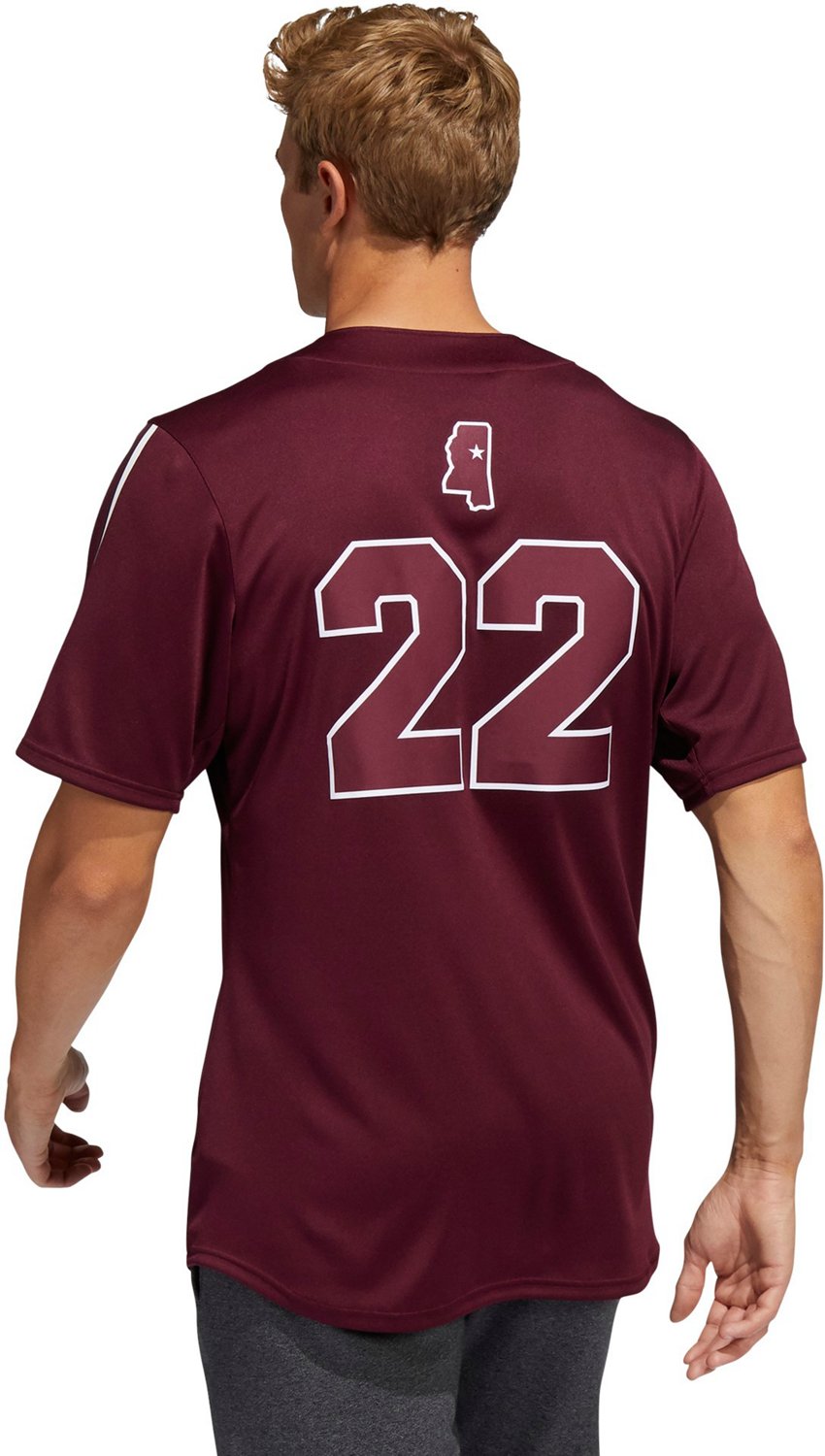 adidas mississippi state baseball jersey