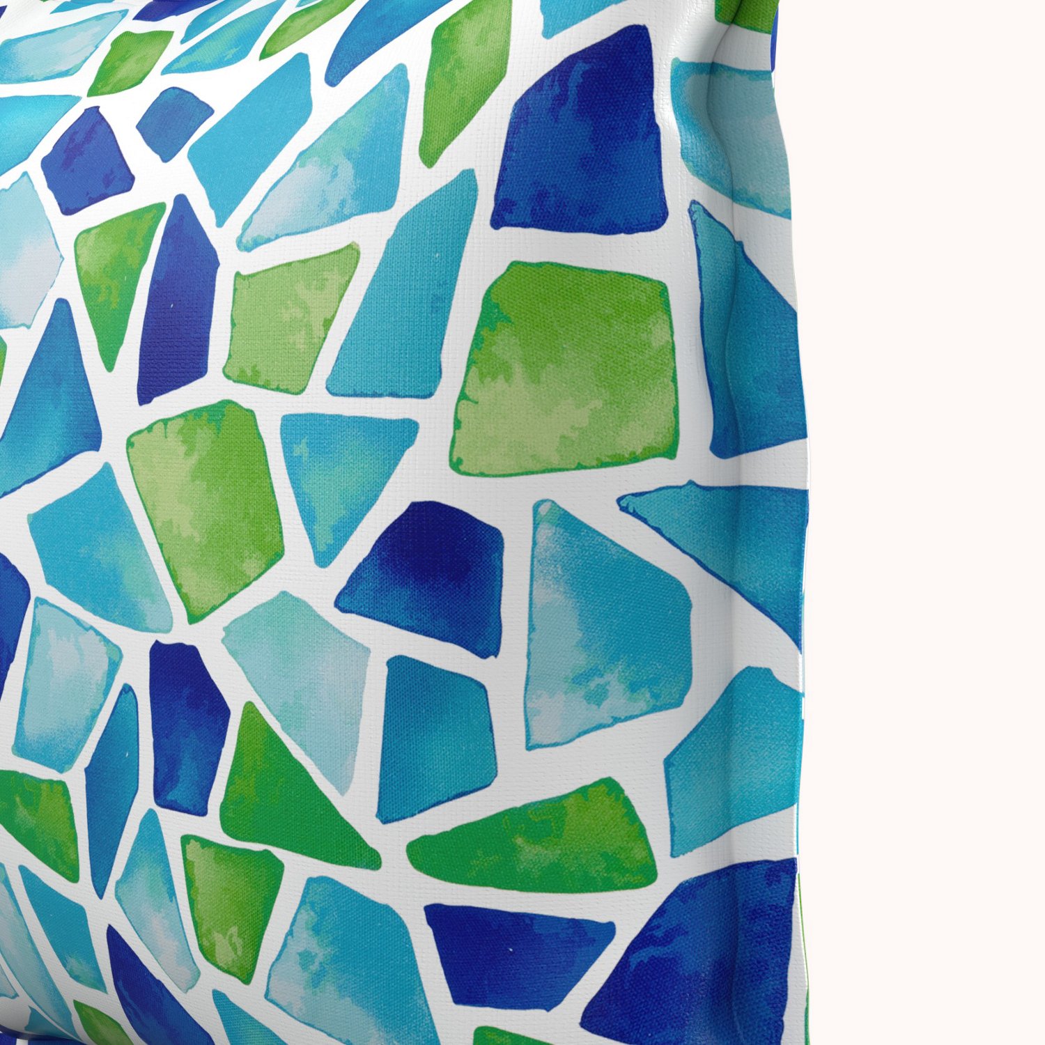 Mosaic Sea Glass Flange Trim Patio Pillow                                                                                        - view number 2